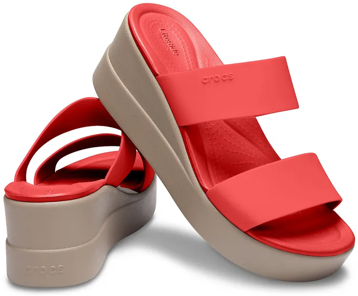 Women Wedges Crocs Crocs Brooklyn Mid Wedge Flame Mushroom