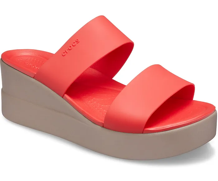 Women Wedges Crocs Crocs Brooklyn Mid Wedge Flame Mushroom