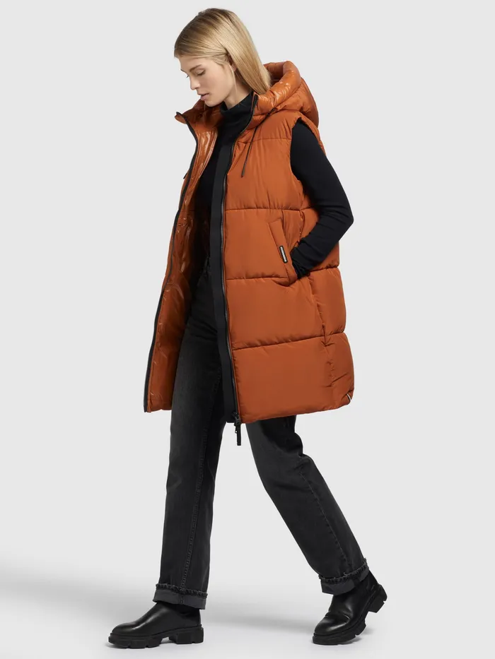 Women Weste EREY Orangebraun Orangebraun Quilted Vests KHUJO