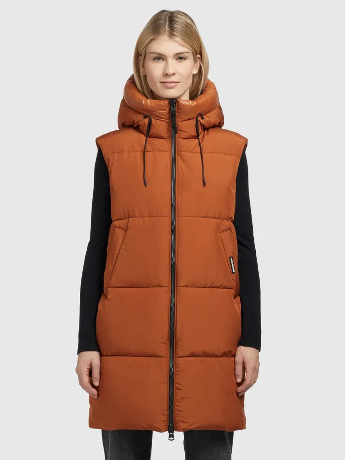 Women Weste EREY Orangebraun Orangebraun Quilted Vests KHUJO