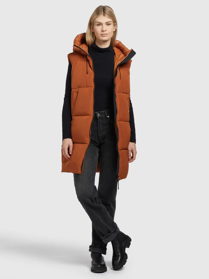 Women Weste EREY Orangebraun Orangebraun Quilted Vests KHUJO