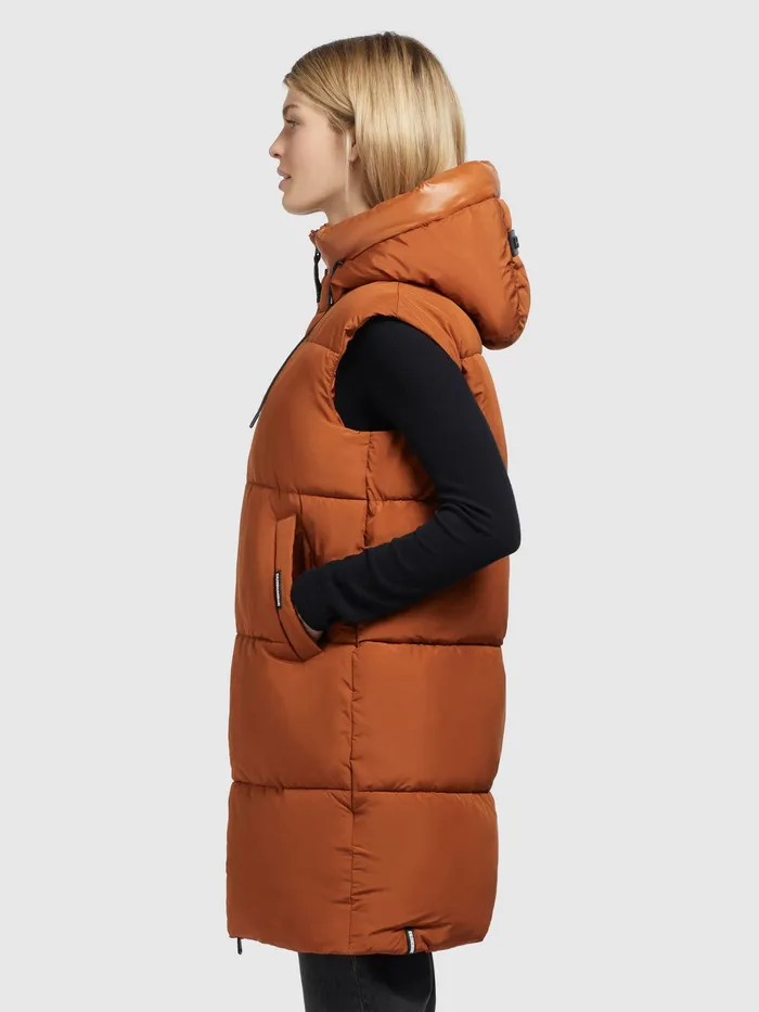 Women Weste EREY Orangebraun Orangebraun Quilted Vests KHUJO