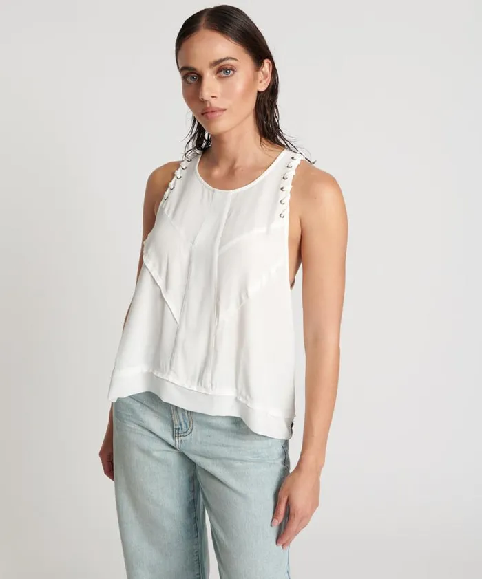 Women WHITE LACED CHARLESTON TOP One Teaspoon Tops