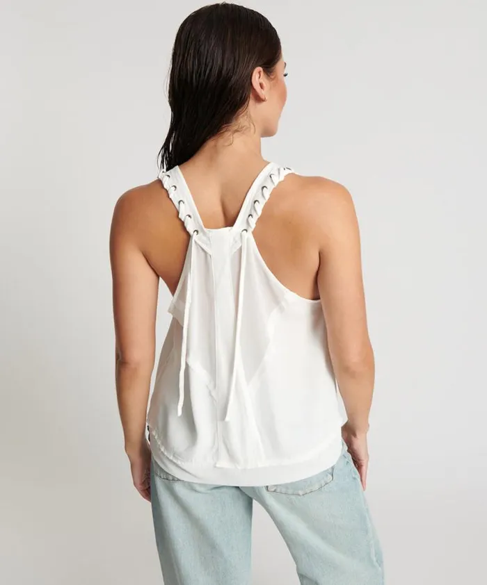 Women WHITE LACED CHARLESTON TOP One Teaspoon Tops