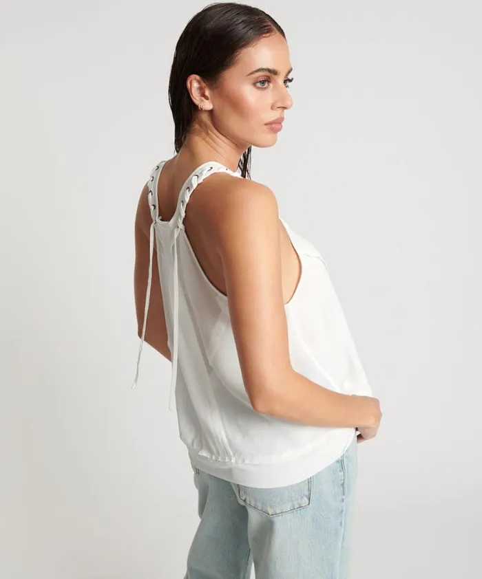 Women WHITE LACED CHARLESTON TOP One Teaspoon Tops