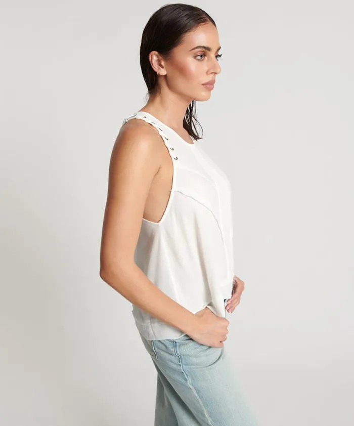 Women WHITE LACED CHARLESTON TOP One Teaspoon Tops