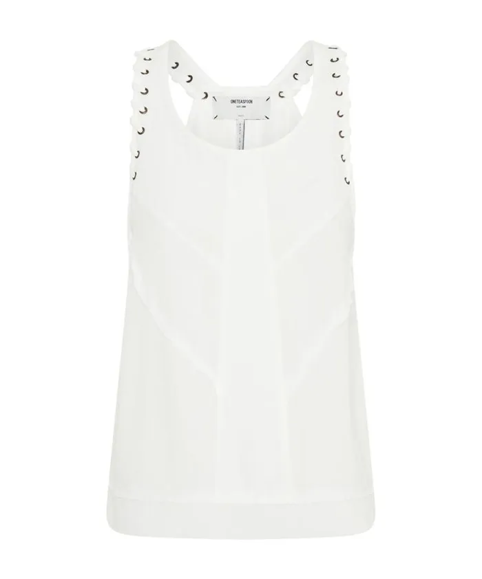Women WHITE LACED CHARLESTON TOP One Teaspoon Tops