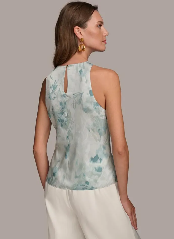 Women WRAP TIE WAIST BLOUSE Frost Combo Donna Karan New York Sweaters And Tops Women WRAP TIE WAIST BLOUSE Frost Combo Donna Karan New York Sweaters And Tops