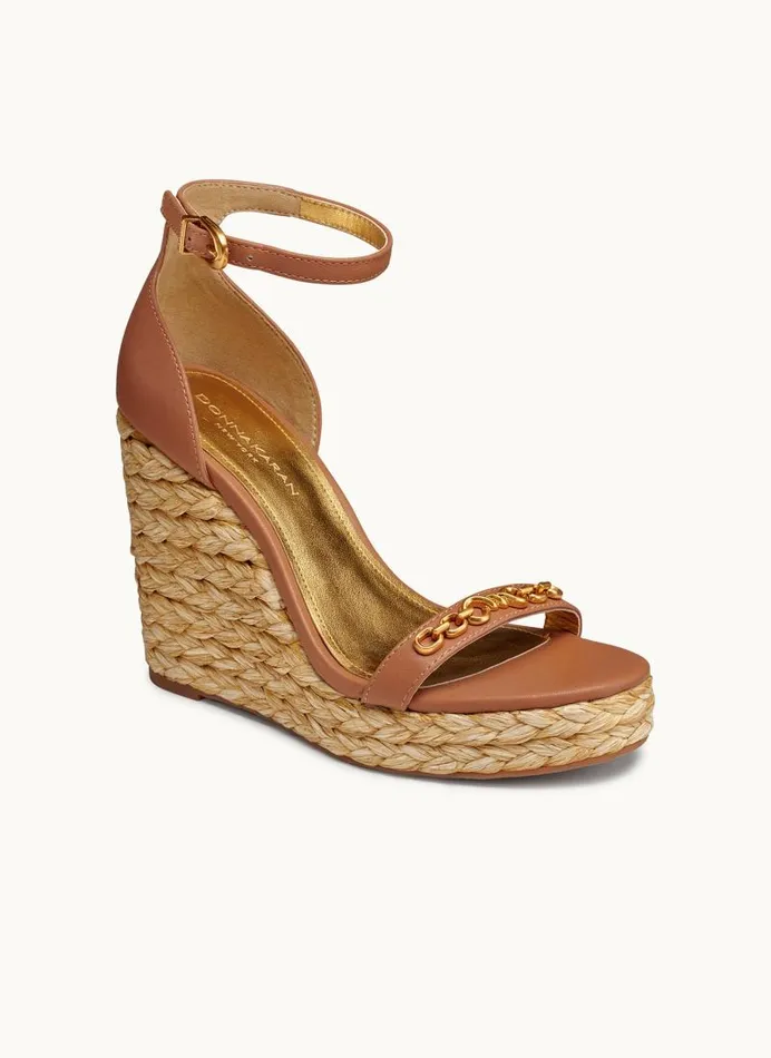 Women YULISSA ANKLE STRAP ESPADRILLE SANDAL Tan Donna Karan New York Sandals