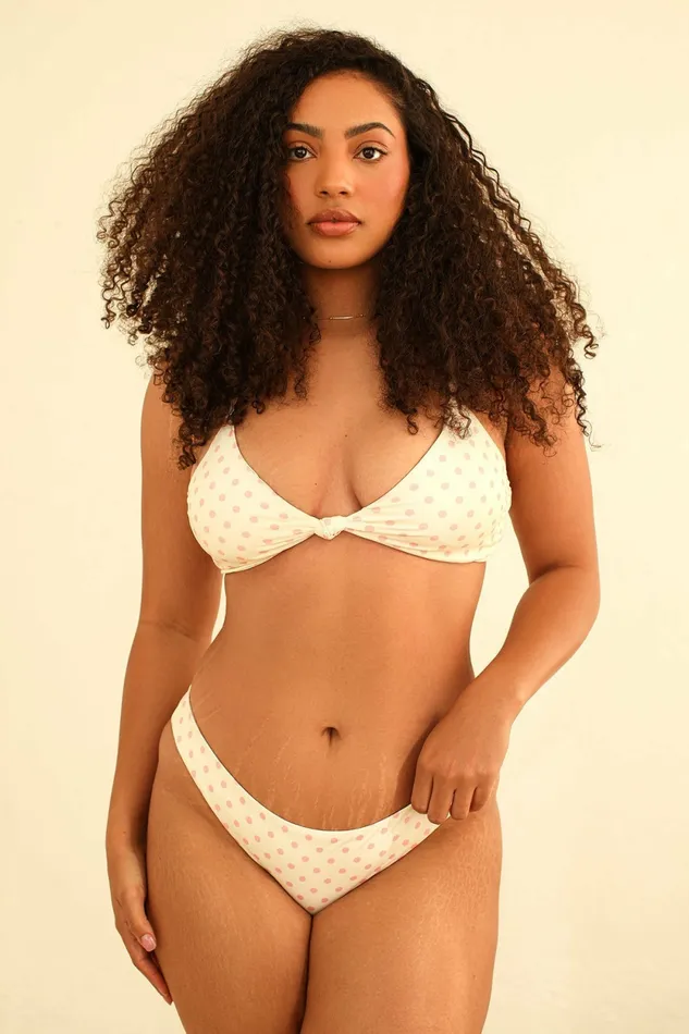 Women Zen Top Dotted Pink Swim Petal and Pup