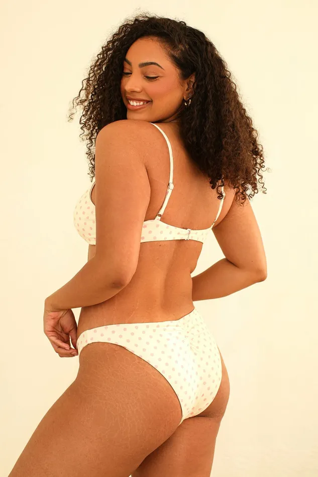 Women Zen Top Dotted Pink Swim Petal and Pup
