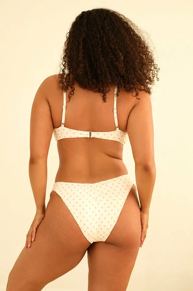 Women Zen Top Dotted Pink Swim Petal and Pup