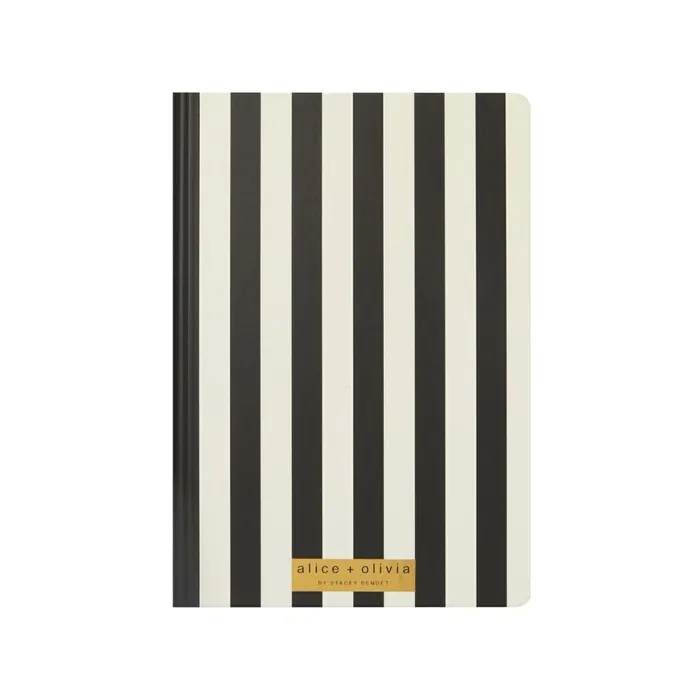 Womens Accessories Alice Olivia X Fabfitfun Journal Positano Stripe Sm Black