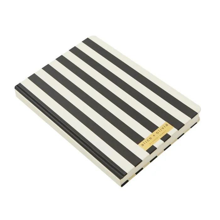 Womens Accessories Alice Olivia X Fabfitfun Journal Positano Stripe Sm Black