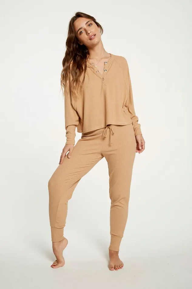 Womens Chaser Brand Bottoms Cozy Rib Slouchy Lounge Pant