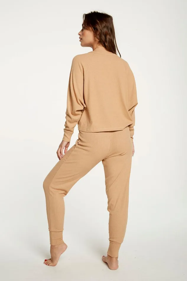 Womens Chaser Brand Bottoms Cozy Rib Slouchy Lounge Pant