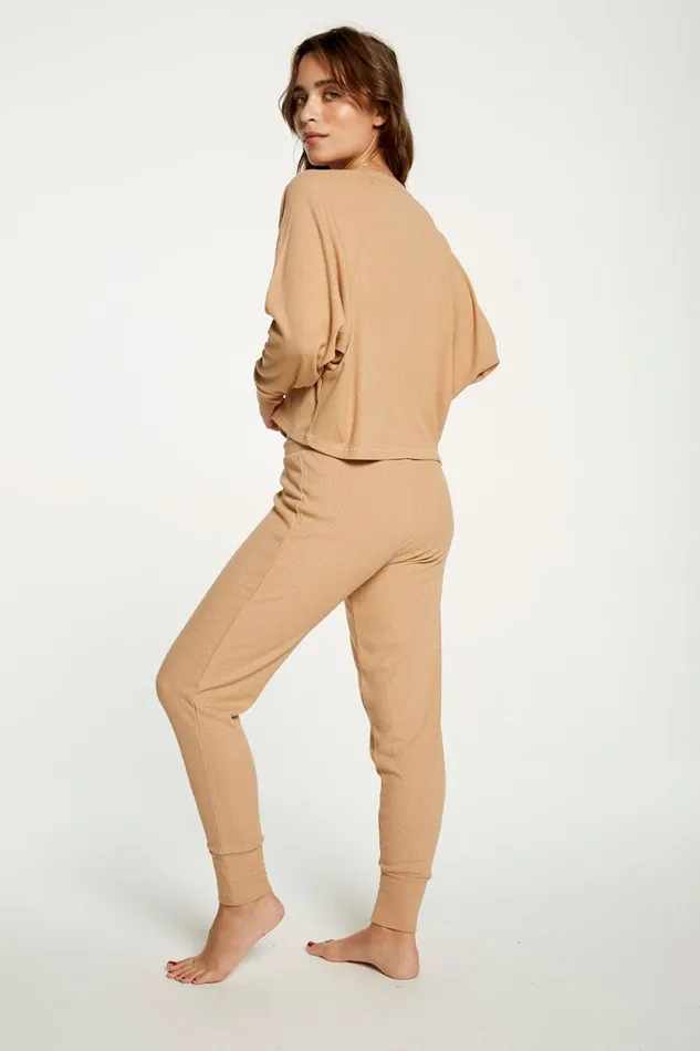 Womens Chaser Brand Bottoms Cozy Rib Slouchy Lounge Pant