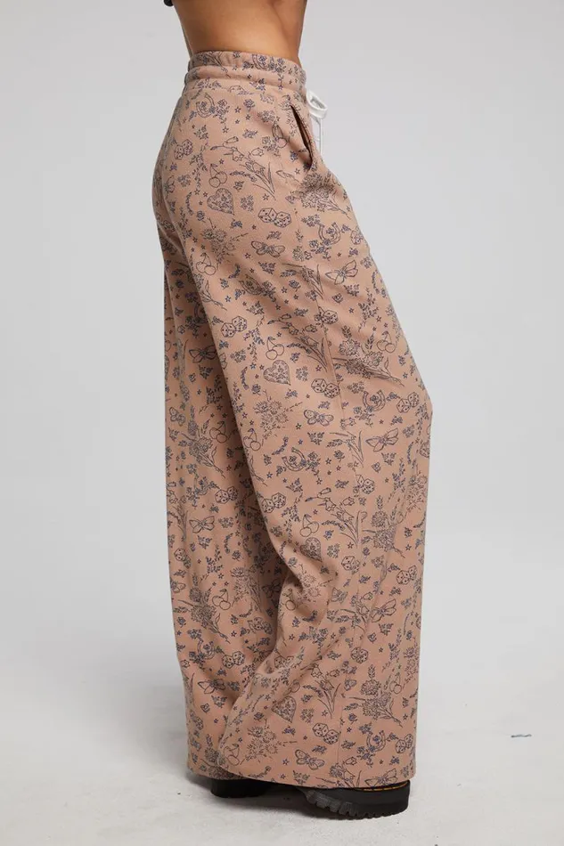 Womens Chaser Brand Bottoms Ditsy Print Joggers