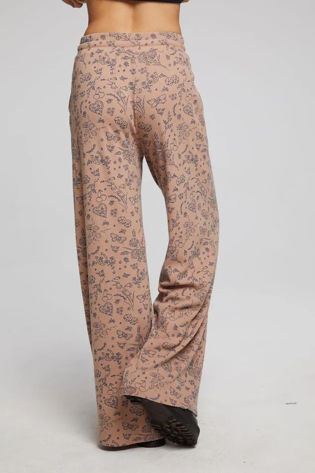 Womens Chaser Brand Bottoms Ditsy Print Joggers