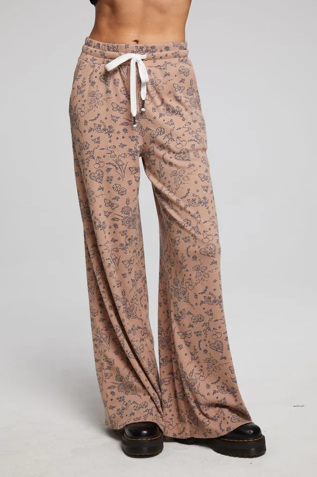 Womens Chaser Brand Bottoms Ditsy Print Joggers