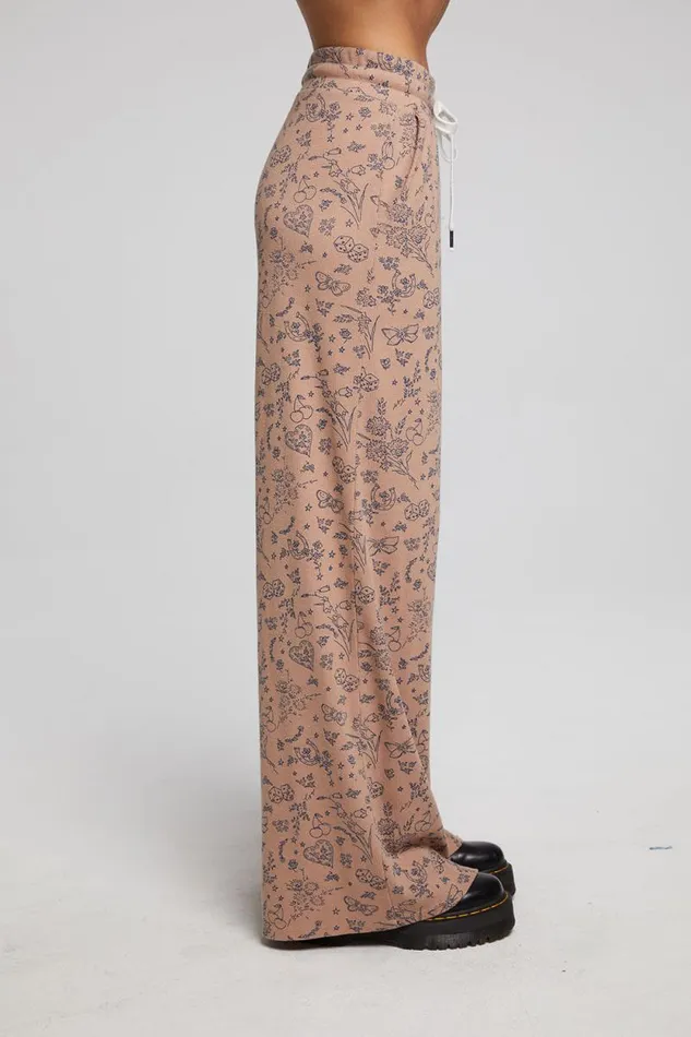 Womens Chaser Brand Bottoms Ditsy Print Joggers