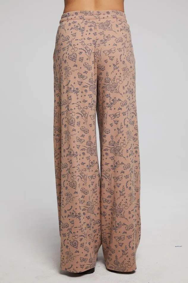 Womens Chaser Brand Bottoms Ditsy Print Joggers