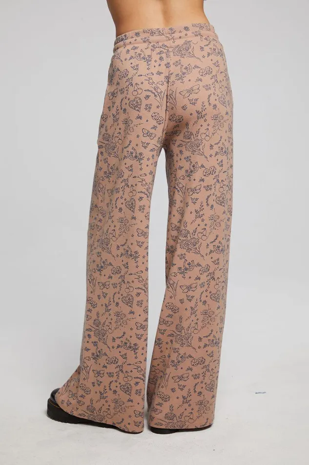 Womens Chaser Brand Bottoms Ditsy Print Joggers