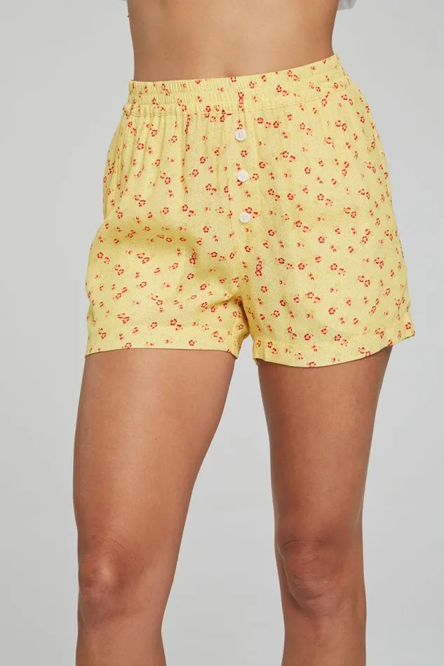 Womens Chaser Brand Bottoms Ollie Boxer Shorts 8211 Anise Flower Print
