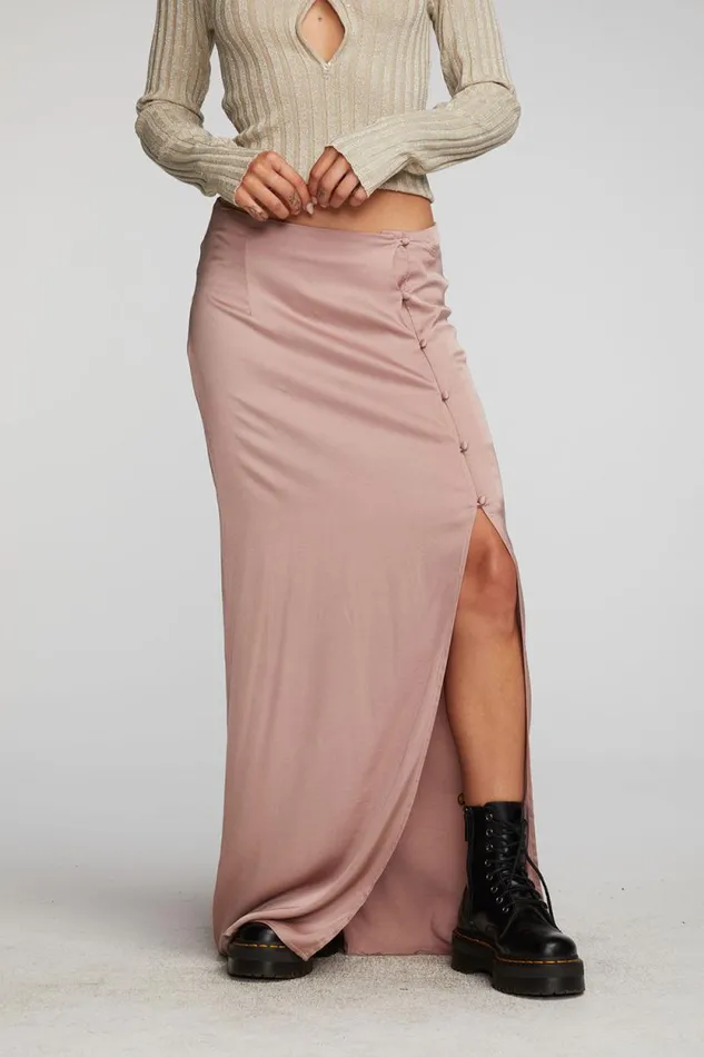 Womens Chaser Brand Bottoms Stretch Silky Woven Midi Skirt