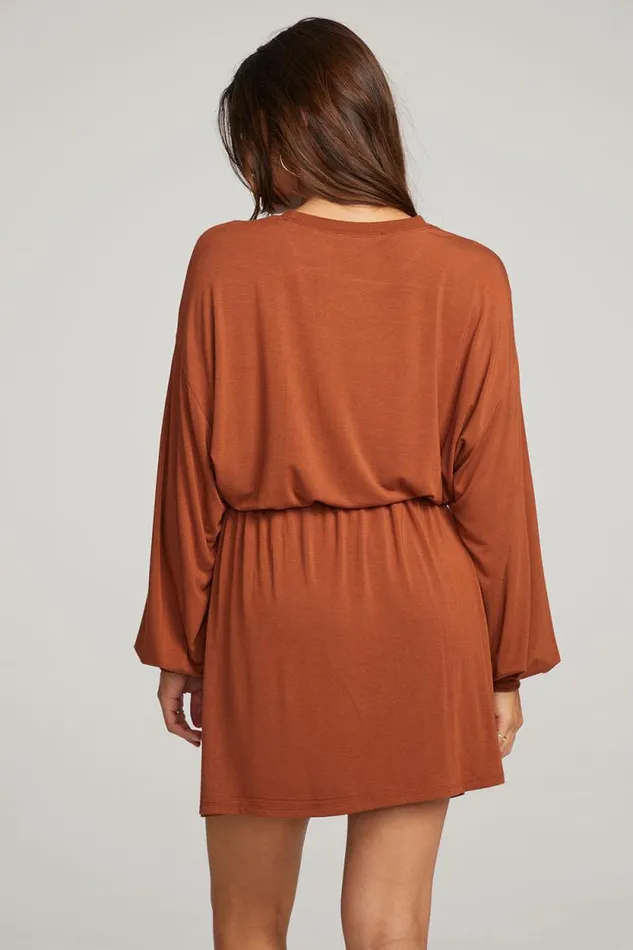 Womens Chaser Brand Dresses Saddle Whiskey Mini Dress