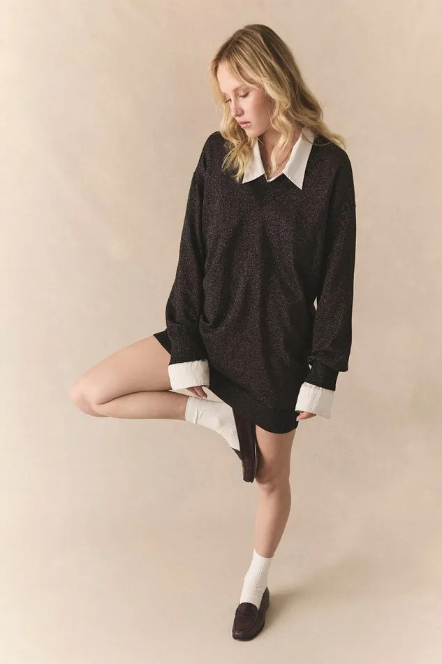 Womens Chaser Brand Loungewear Ellison Licorice Mini Dress