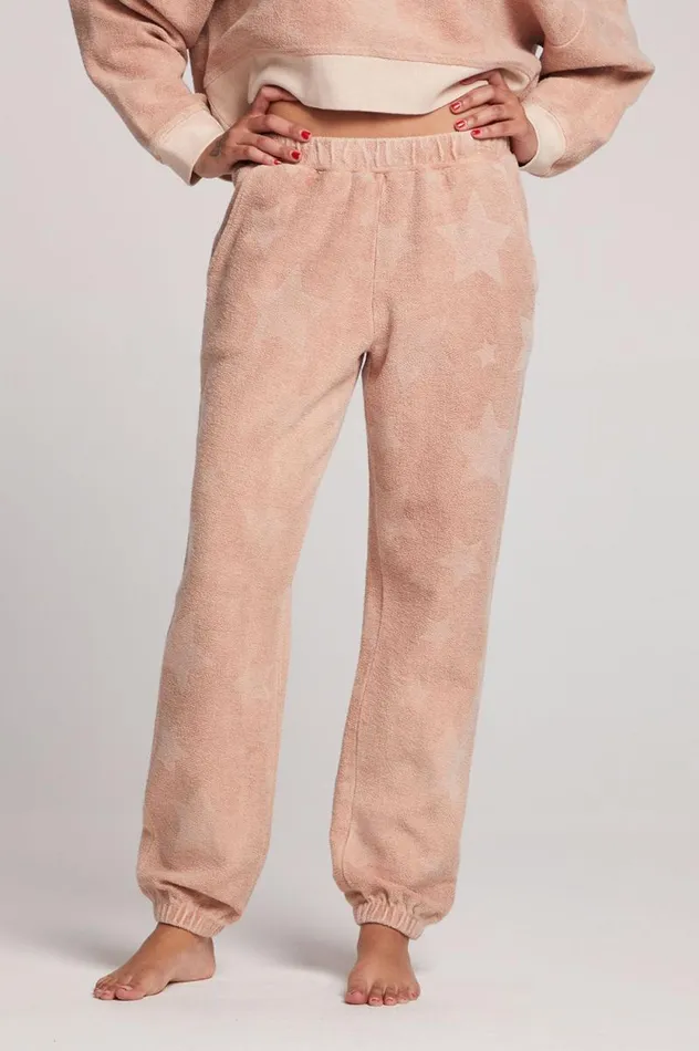 Womens Chaser Brand Loungewear Mission Pink Star Joggers