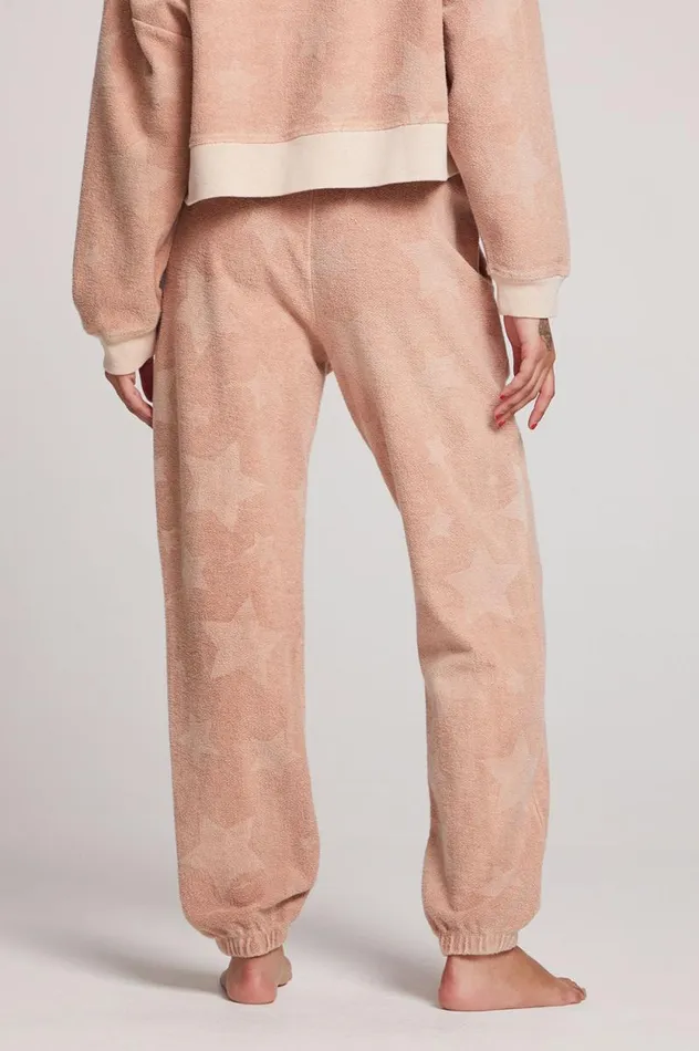Womens Chaser Brand Loungewear Mission Pink Star Joggers