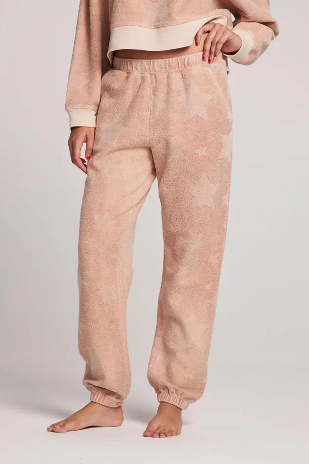 Womens Chaser Brand Loungewear Mission Pink Star Joggers