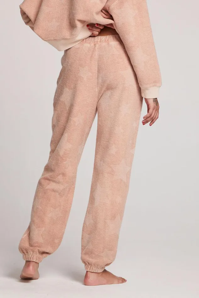 Womens Chaser Brand Loungewear Mission Pink Star Joggers