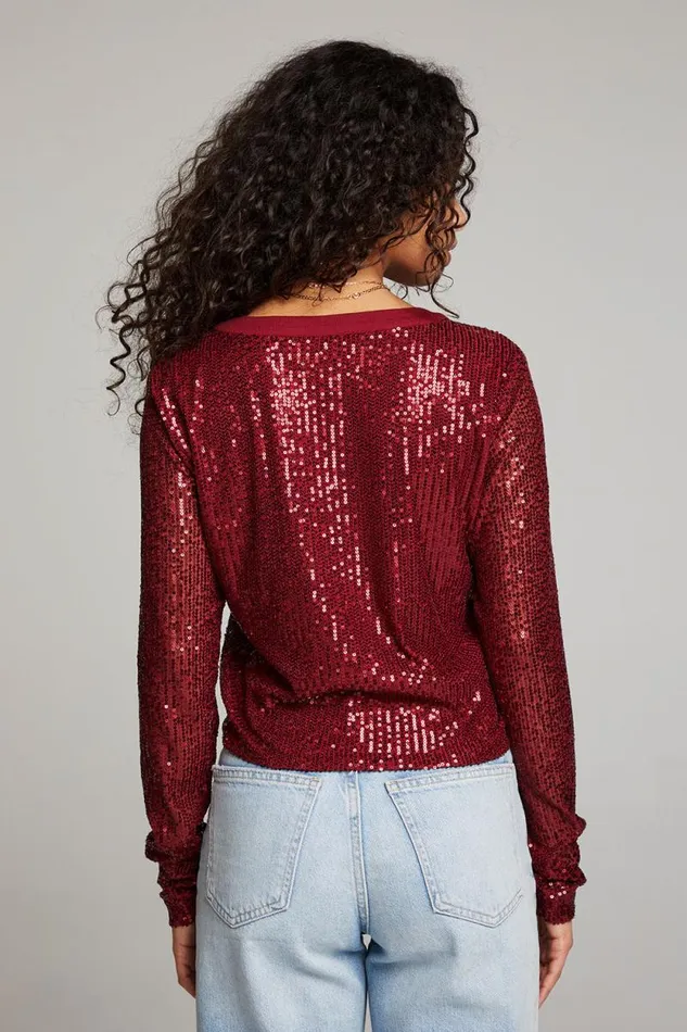 Womens Chaser Brand Tops Adam Blood Red Cardigan