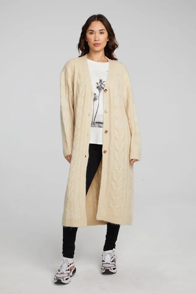 Womens Chaser Brand Tops Bridge Macaroon Long Cardigan