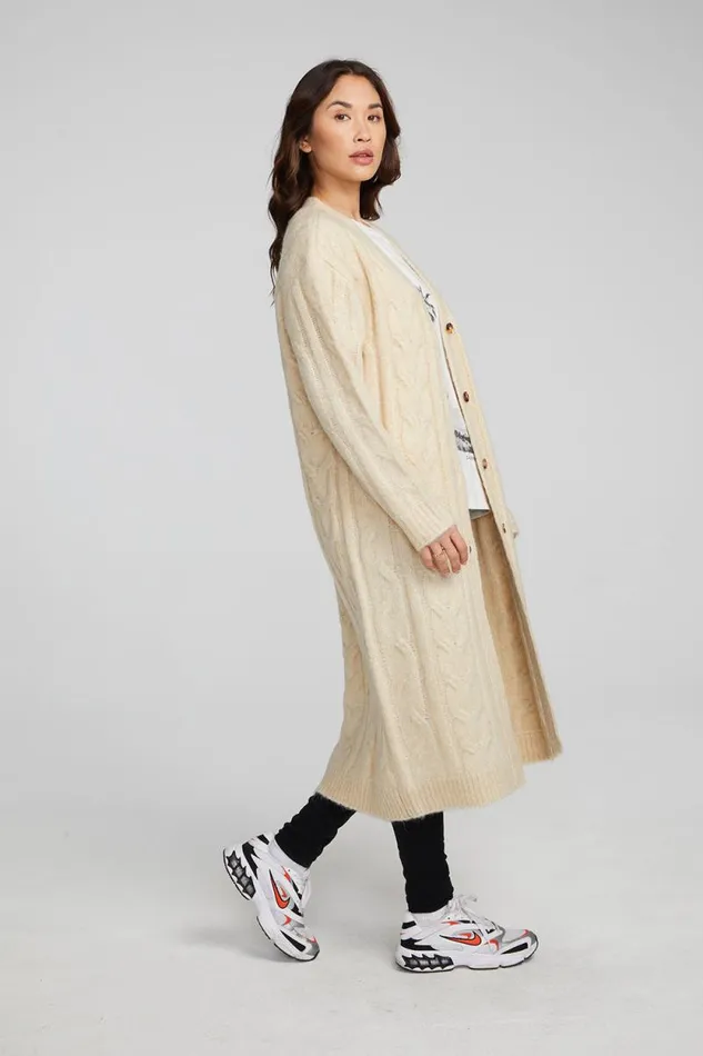 Womens Chaser Brand Tops Bridge Macaroon Long Cardigan