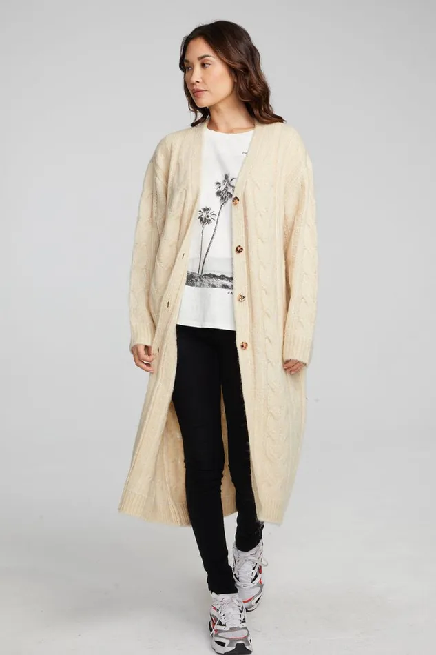 Womens Chaser Brand Tops Bridge Macaroon Long Cardigan