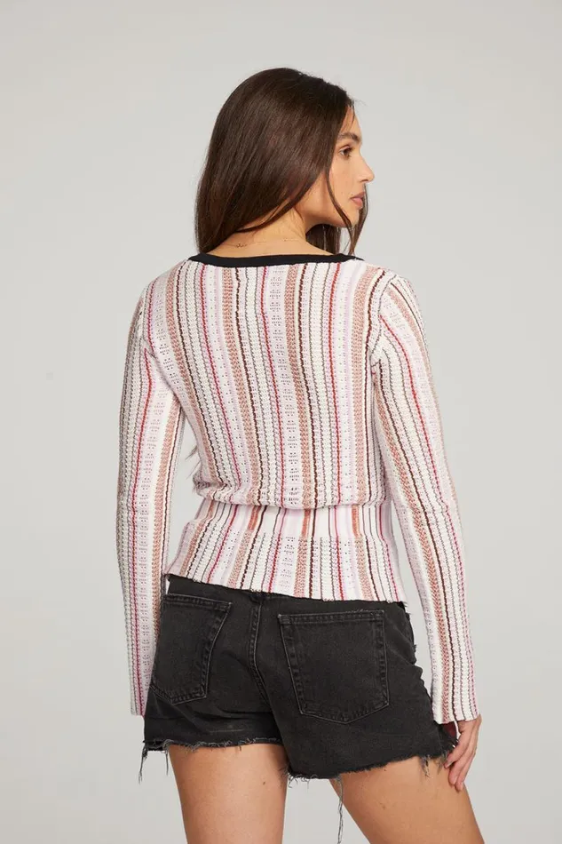 Womens Chaser Brand Tops Carmela Canyon Stripe Cardigan