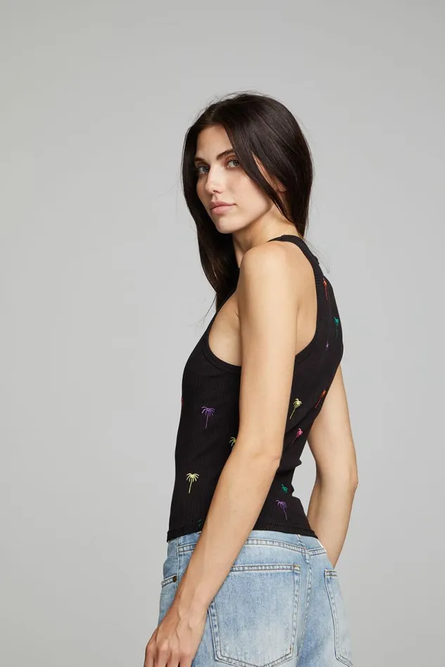 Womens Chaser Brand Tops Carnaby Tank Top Palm Print