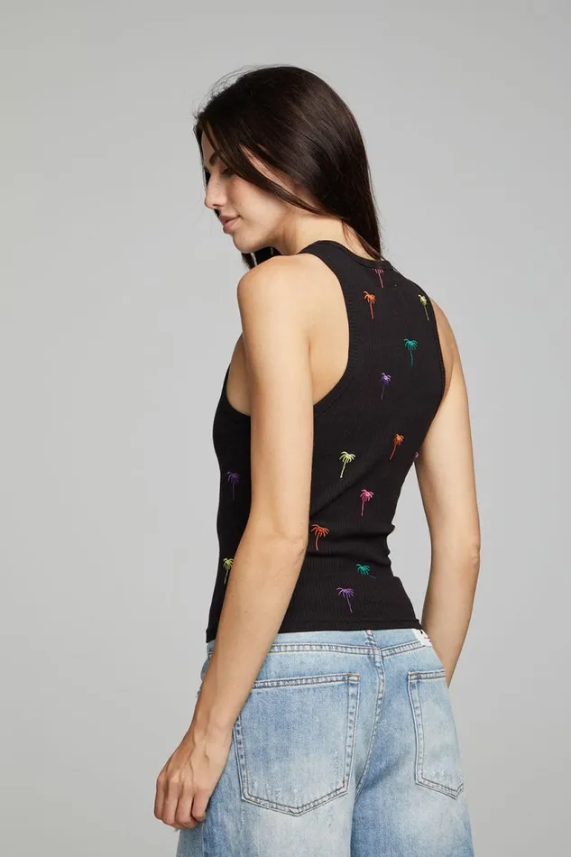 Womens Chaser Brand Tops Carnaby Tank Top Palm Print