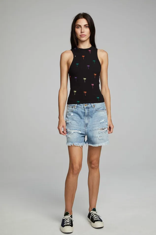 Womens Chaser Brand Tops Carnaby Tank Top Palm Print