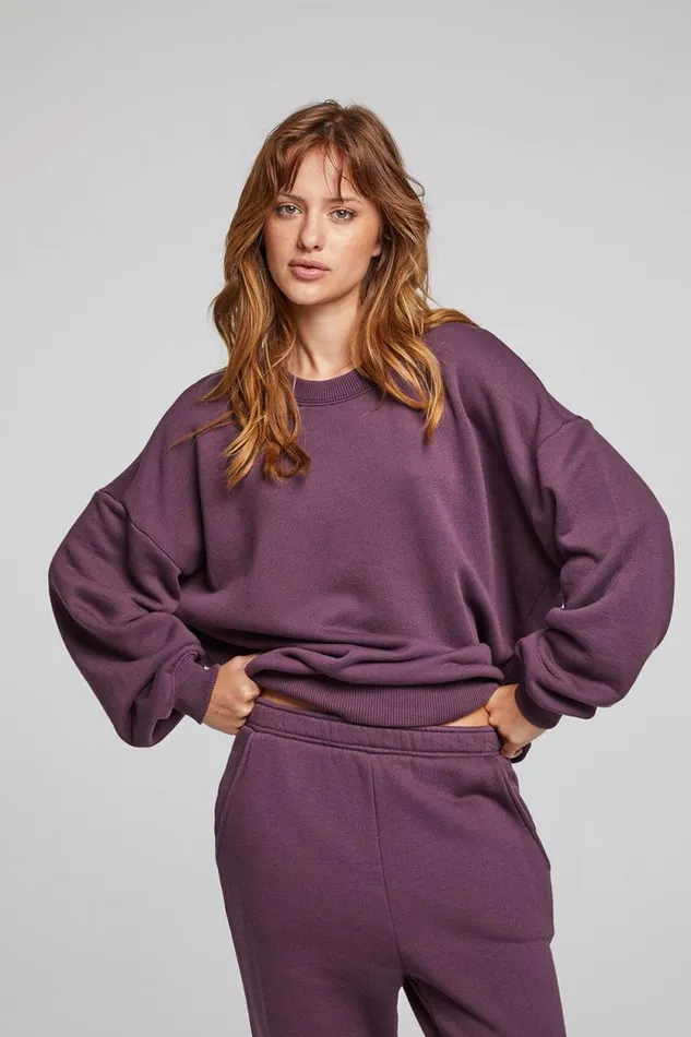 Womens Chaser Brand Tops Casbah Plum Perfect Pullover
