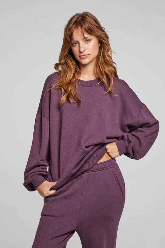 Womens Chaser Brand Tops Casbah Plum Perfect Pullover