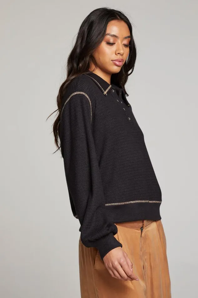Womens Chaser Brand Tops Church Licorice Long Sleeve