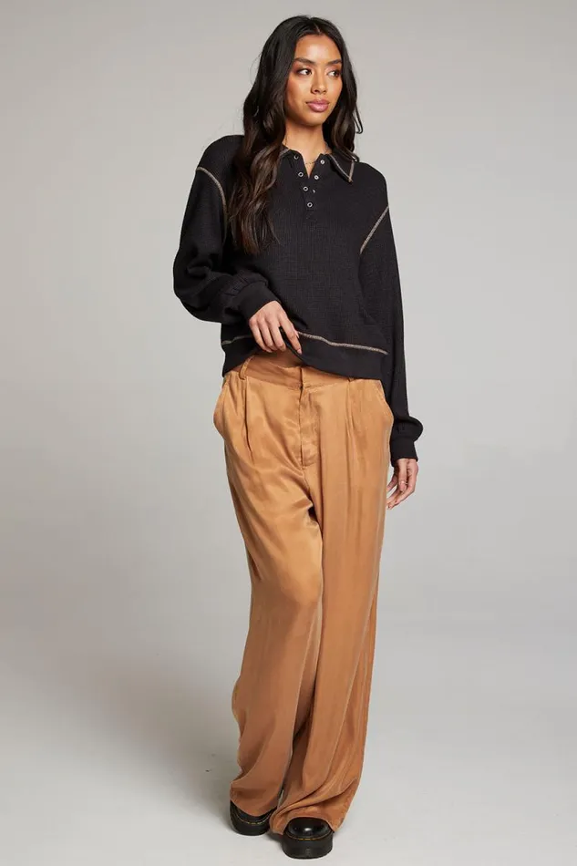 Womens Chaser Brand Tops Church Licorice Long Sleeve