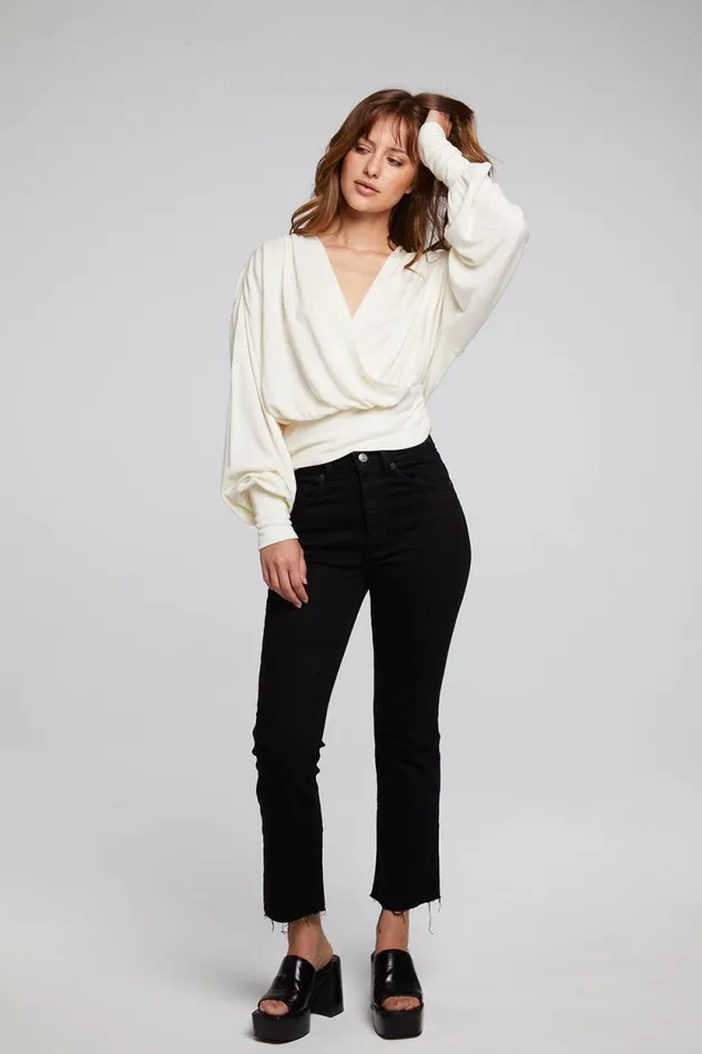 Womens Chaser Brand Tops City Starry White Blouse