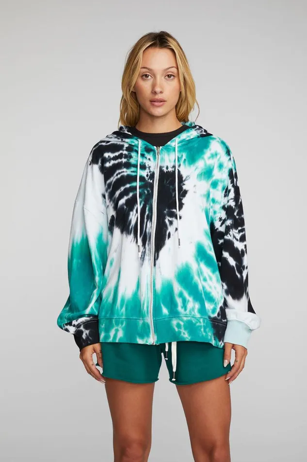 Womens Chaser Brand Tops Cotton Fleece Zip Up Hoodie