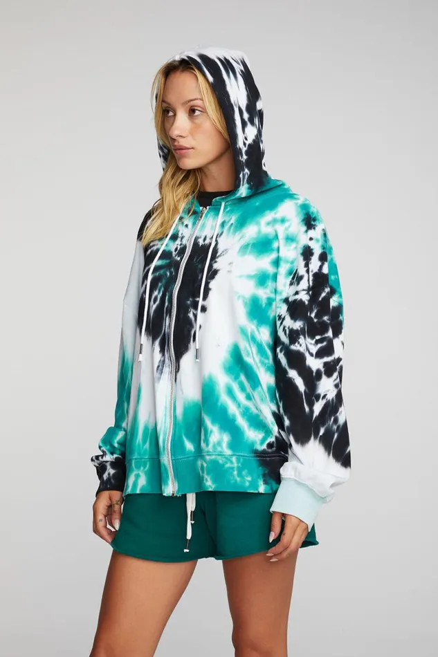 Womens Chaser Brand Tops Cotton Fleece Zip Up Hoodie